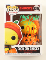 Christine Elise & Alex Vincent Signed "Chucky" #1589 Good Guy Chucky Funko Pop! Vinyl Figure Inscribed "Kyle" & "Andy" (JSA) at PristineAuction.com