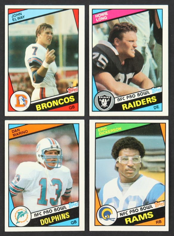 1984 Topps Football Complete Set of (396) Cards with John Elway #63 RC, Dan Marino PB #123 RC, Howie Long PB #111 RC, Dan Marino IR #124 at PristineAuction.com 1984 Topps Football Complete Set of (396) Cards with John Elway #63 RC, Dan Marino PB #123 RC, Howie Long PB #111 RC, Dan Marino IR #124 at PristineAuction.com