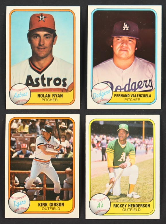 1981 Fleer Baseball Complete Set of (660) Cards with Fernando Valenzuela #140 RC, Rickey Henderson #574, Nolan Ryan #57, Kirk Gibson #481 RC at PristineAuction.com 1981 Fleer Baseball Complete Set of (660) Cards with Fernando Valenzuela #140 RC, Rickey Henderson #574, Nolan Ryan #57, Kirk Gibson #481 RC at PristineAuction.com