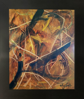 Mark Lewis Custom Framed Original Painting On Canvas #049-25 (Lewis) at PristineAuction.com