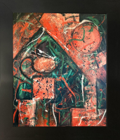 Mark Lewis Custom Framed Original Painting On Canvas #050-25 (Lewis) at PristineAuction.com