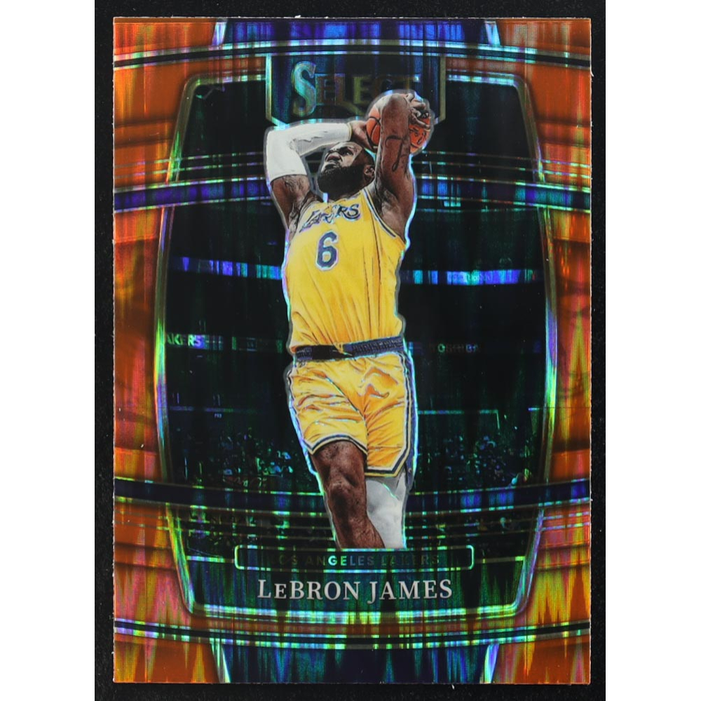 LeBron James 2021-22 Select Prizms Orange Flash #100 at PristineAuction.com