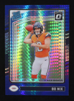 Bo Nix 2024 Panini Donruss Optic Prizm Blue Hyper Rated Rookie #209 RC at PristineAuction.com