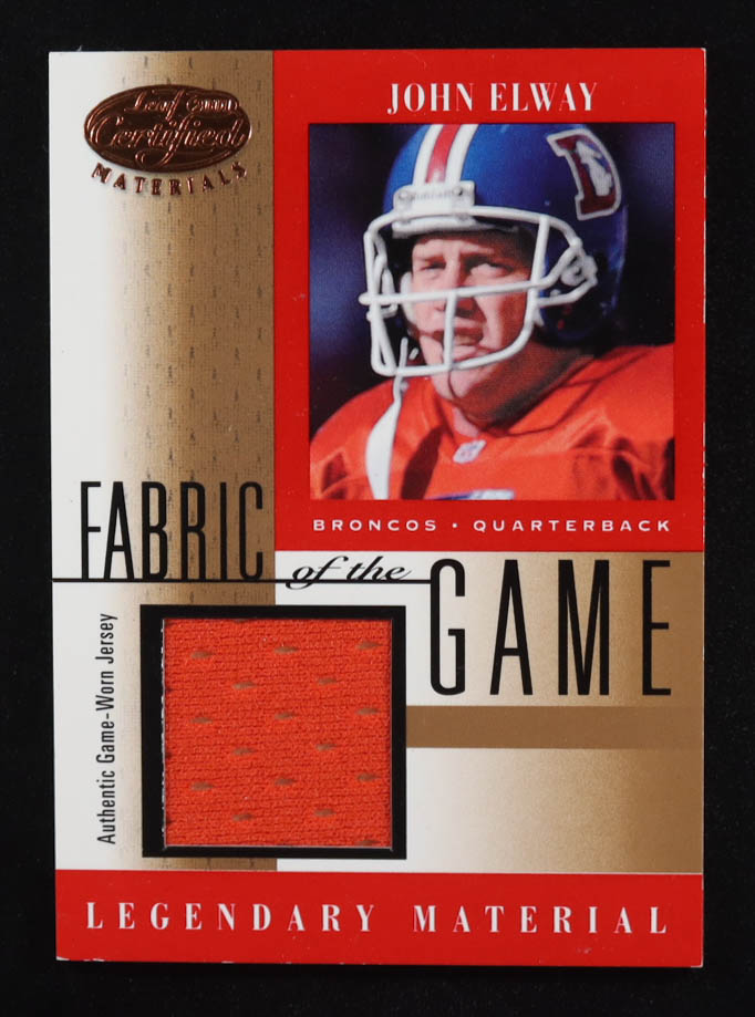 John Elway 2001 Leaf Certified Materials Fabric of the Game #FG21 at PristineAuction.com John Elway 2001 Leaf Certified Materials Fabric of the Game #FG21 at PristineAuction.com