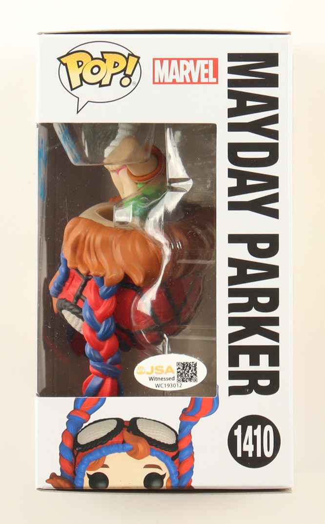 Michelle Ruff Signed "Spider-Man: Across the Spider-Verse" #1410 Mayday Parker Bobble-Head Funko Pop! Vinyl Figure Inscribed "Mayday Parker" (JSA) at PristineAuction.com Michelle Ruff Signed "Spider-Man: Across the Spider-Verse" #1410 Mayday Parker Bobble-Head Funko Pop! Vinyl Figure Inscribed "Mayday Parker" (JSA) at PristineAuction.com