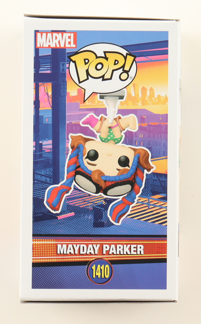 Michelle Ruff Signed "Spider-Man: Across the Spider-Verse" #1410 Mayday Parker Bobble-Head Funko Pop! Vinyl Figure Inscribed "Mayday Parker" (JSA) at PristineAuction.com Michelle Ruff Signed "Spider-Man: Across the Spider-Verse" #1410 Mayday Parker Bobble-Head Funko Pop! Vinyl Figure Inscribed "Mayday Parker" (JSA) at PristineAuction.com