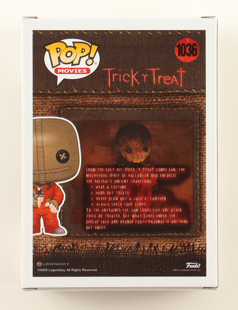 Quinn Lord Signed "Trick'r Treat" #1036 Sam Funko Pop! Vinyl Figure Inscribed "Sam" (JSA) at PristineAuction.com Quinn Lord Signed "Trick'r Treat" #1036 Sam Funko Pop! Vinyl Figure Inscribed "Sam" (JSA) at PristineAuction.com