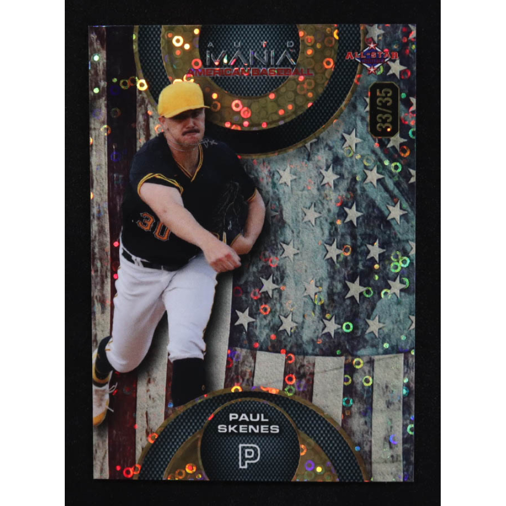 Paul Skenes 2024 Wild Card Auto Mania American Baseball Vintage Flag Donut Circles #AMAC-PS2 #33/35 RC at PristineAuction.com
