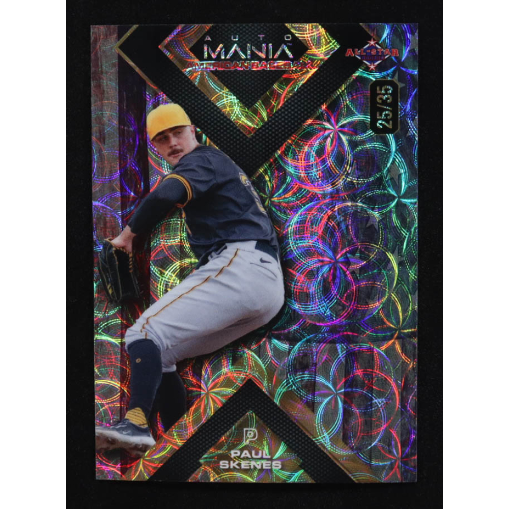 Paul Skenes 2024 Wild Card Auto Mania American Baseball Vintage Flag Kaleidoscope #AMASQ-PS3 #25/35 RC at PristineAuction.com