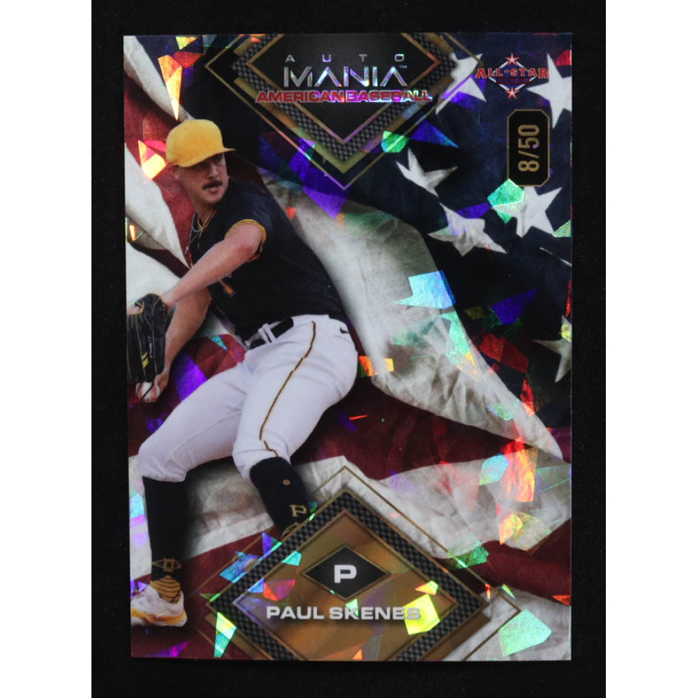 Paul Skenes 2024 Wild Card Auto Mania American Baseball American Flag Crystal #AMAD-PS3 #08/50 RC at PristineAuction.com