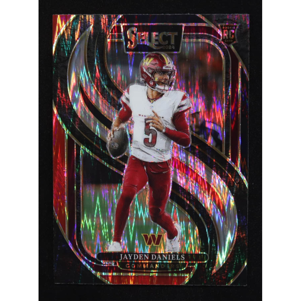 Jayden Daniels 2024 Select Prizm Black and Red Shock #112 RC at PristineAuction.com