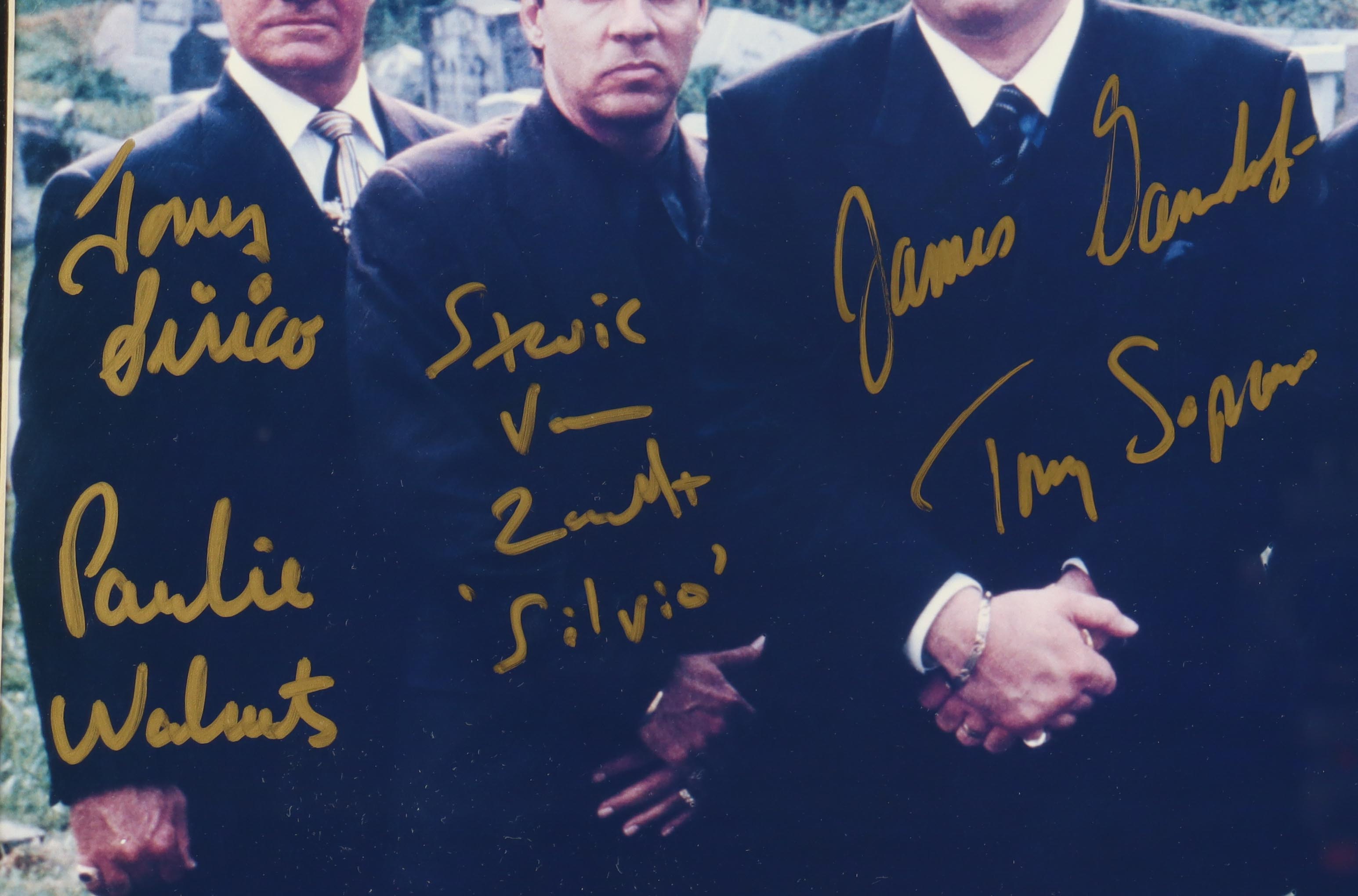 James Gandolfini, Tony Sirico, Steven Van Zandt | "The Sopranos" LE Custom Framed Photo Cast-Signed & Inscribed By (5) #61/200 (JSA) at PristineAuction.com James Gandolfini, Tony Sirico, Steven Van Zandt | "The Sopranos" LE Custom Framed Photo Cast-Signed & Inscribed By (5) #61/200 (JSA) at PristineAuction.com