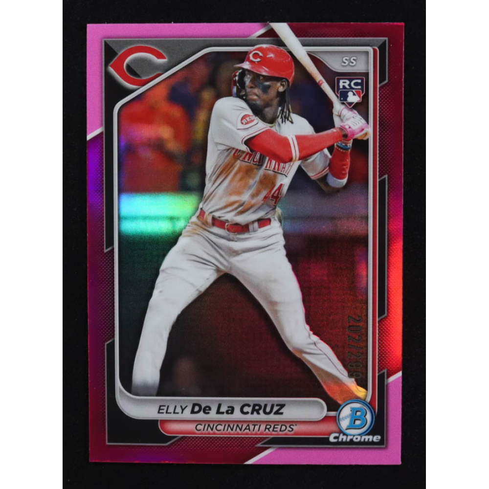 Elly De La Cruz 2024 Bowman Chrome Fuchsia Refractors #42 #202/299 RC at PristineAuction.com