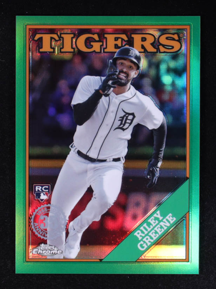 Riley Greene 2023 Topps Chrome Update '88 Topps Green Refractors #88CU9 #01/99 RC