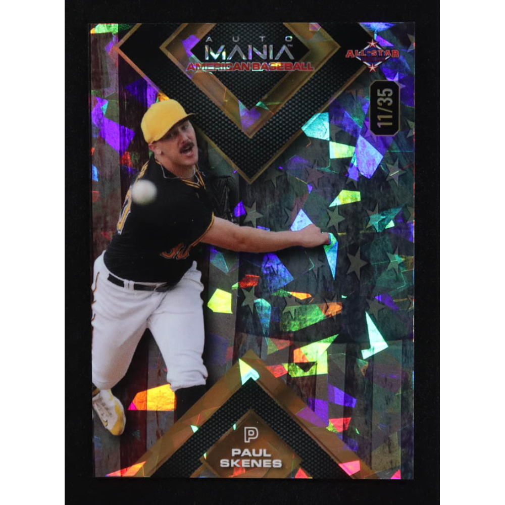 Paul Skenes 2024 Wild Card Auto Mania American Baseball Vintage Flag Crystal #AMASQ-PS2 #11/35 RC at PristineAuction.com