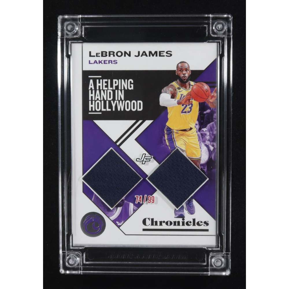 LeBron James 2022 Jersey Fusion Game Used Double Swatch #LJ08 #74/99 at PristineAuction.com