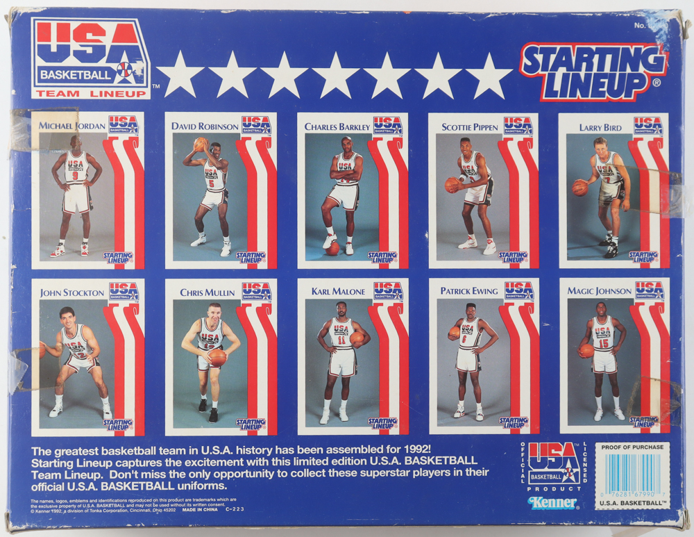 1992 Starting Lineup Team "Dream Team" USA Basketball Players Action Figure Set with Michael Jordan, Magic Johnson & Larry Bird at PristineAuction.com 1992 Starting Lineup Team "Dream Team" USA Basketball Players Action Figure Set with Michael Jordan, Magic Johnson & Larry Bird at PristineAuction.com