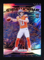 Bo Nix 2024 Panini Prizm Fireworks Prizms Silver #23 RC at PristineAuction.com