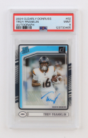 Troy Franklin 2024 Panini Clearly Donruss RR Autograph #82 RC (PSA 9) at PristineAuction.com