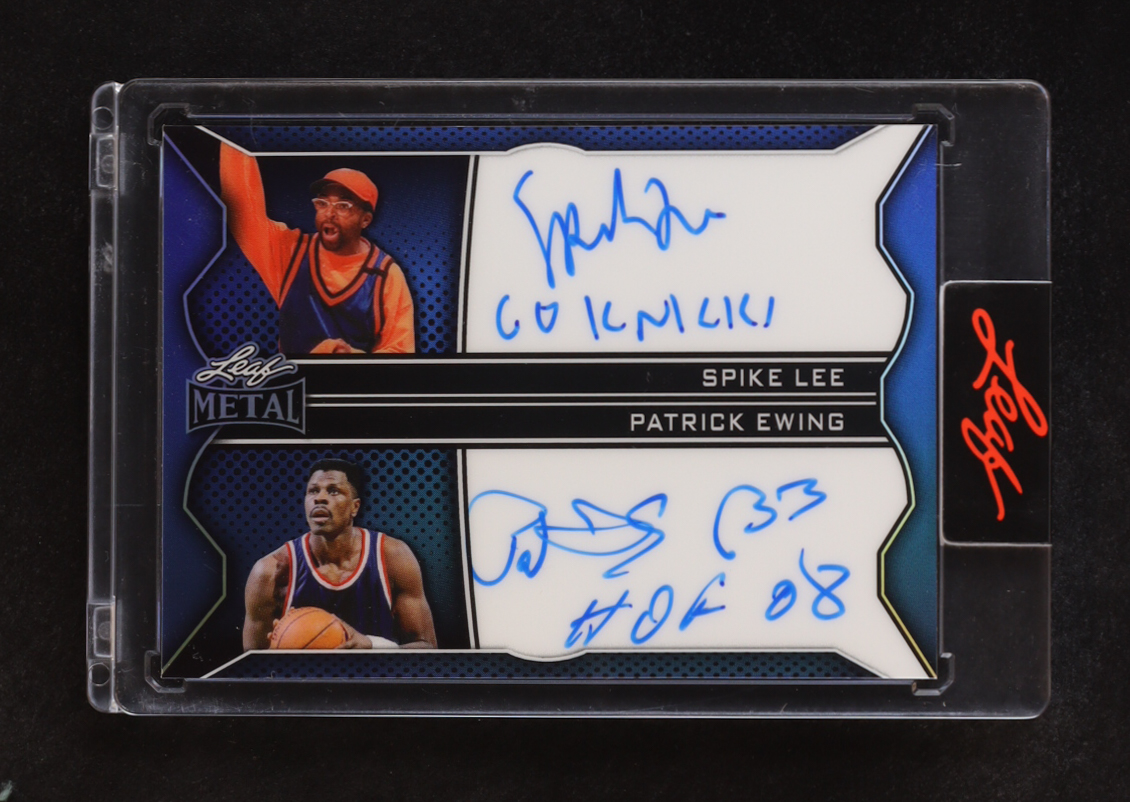 Spike Lee / Patrick Ewing 2025 Leaf Metal Authentics Autographs Blue #DI10 #1/1 at PristineAuction.com Spike Lee / Patrick Ewing 2025 Leaf Metal Authentics Autographs Blue #DI10 #1/1 at PristineAuction.com