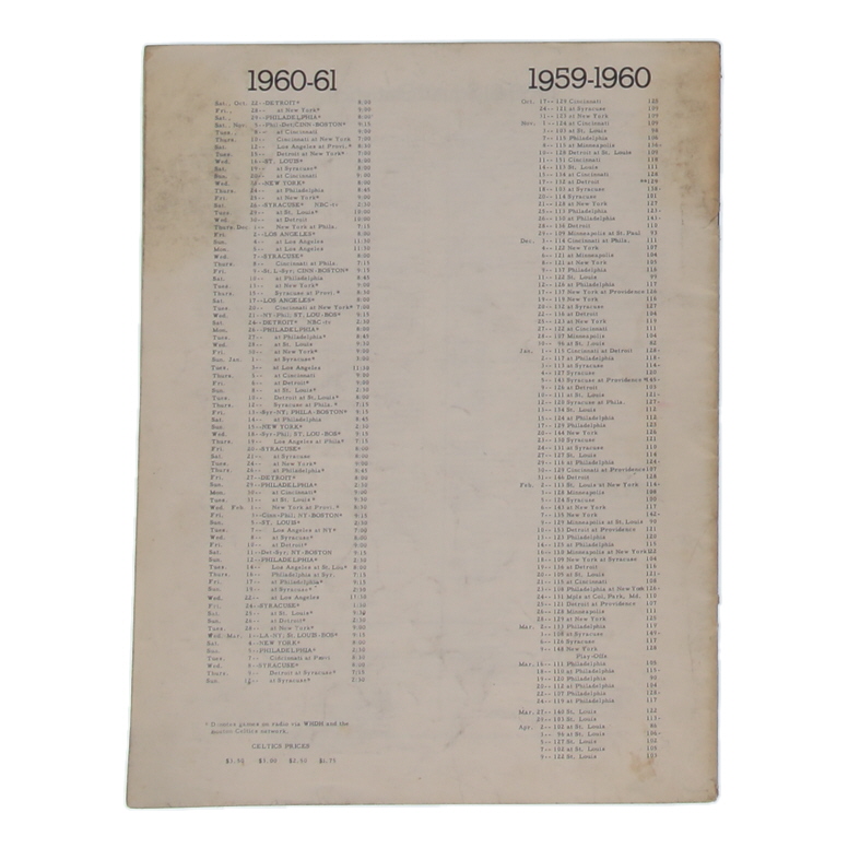 Larry Bird Signed 1960-61 Celtics Yearbook (PSA) at PristineAuction.com Larry Bird Signed 1960-61 Celtics Yearbook (PSA) at PristineAuction.com