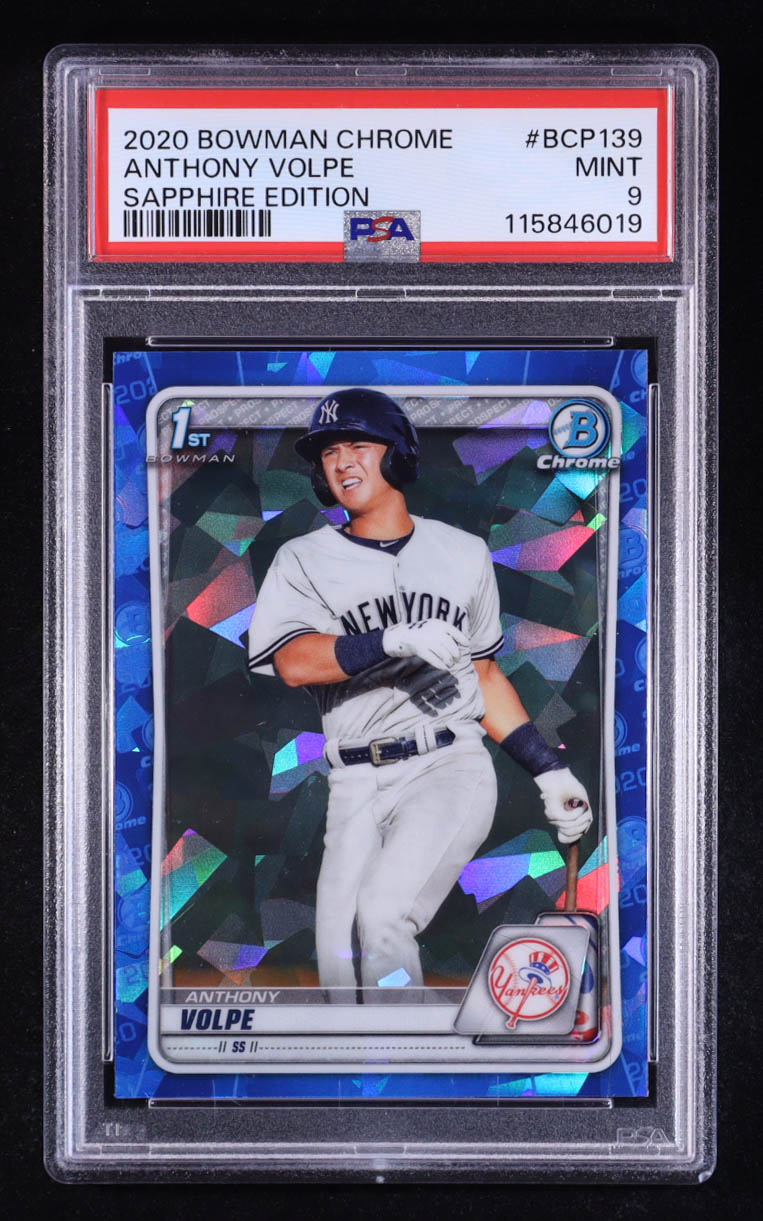 Anthony Volpe 2020 Bowman Chrome Sapphire Prospects #BCP139 RC (PSA 9) at PristineAuction.com Anthony Volpe 2020 Bowman Chrome Sapphire Prospects #BCP139 RC (PSA 9) at PristineAuction.com