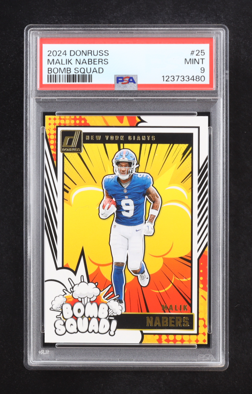 Malik Nabers 2024 Panini Donruss Bomb Squad #25 RC (PSA 9) at PristineAuction.com Malik Nabers 2024 Panini Donruss Bomb Squad #25 RC (PSA 9) at PristineAuction.com