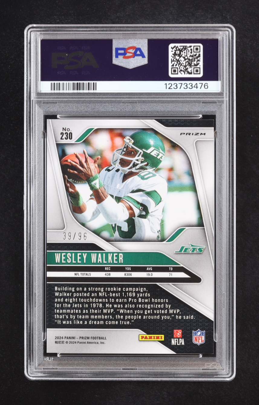 Wesley Walker 2024 Panini Prizm Blue Sparkle #230 #39/96 (PSA 10) at PristineAuction.com Wesley Walker 2024 Panini Prizm Blue Sparkle #230 #39/96 (PSA 10) at PristineAuction.com