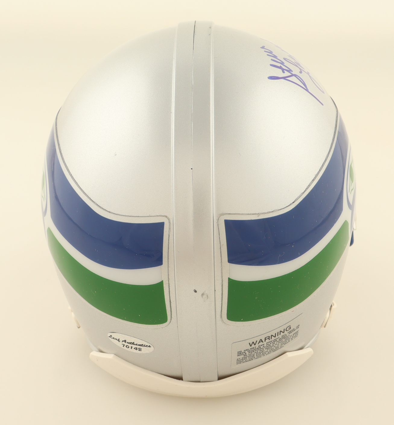 Steve Largent Signed Seahawks Throwback Mini Helmet Inscribed "HOF '95" (Leaf) at PristineAuction.com Steve Largent Signed Seahawks Throwback Mini Helmet Inscribed "HOF '95" (Leaf) at PristineAuction.com