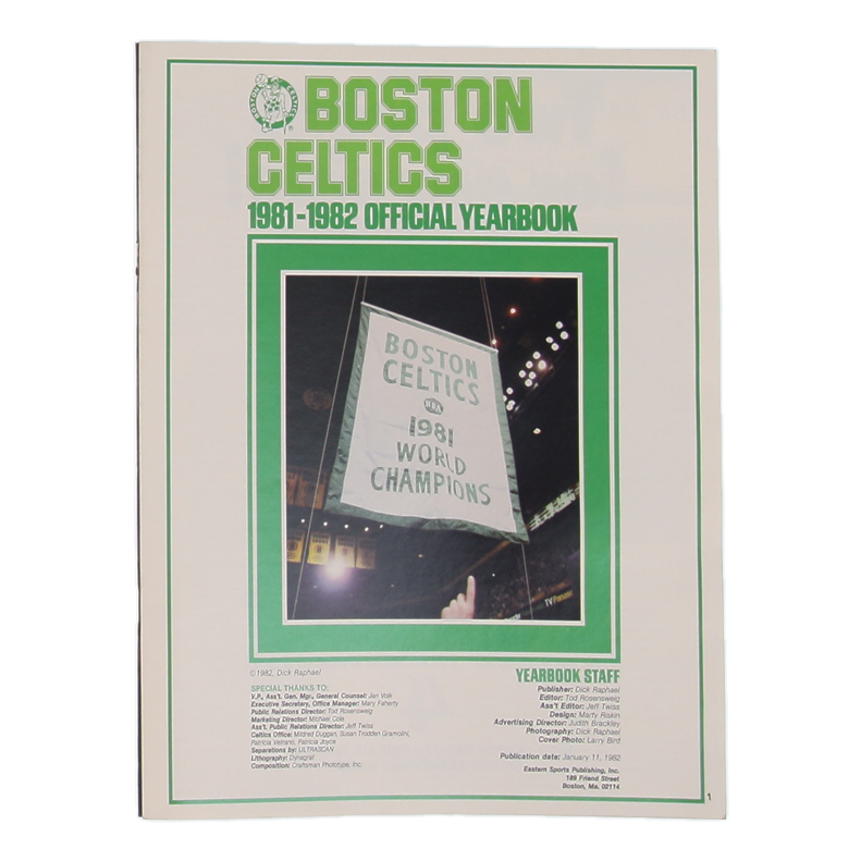 Larry Bird Signed 1981-82 Celtics Yearbook (PSA) at PristineAuction.com Larry Bird Signed 1981-82 Celtics Yearbook (PSA) at PristineAuction.com