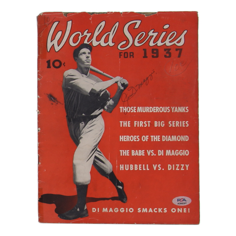 Joe DiMaggio Signed 1937 World Series Program Magazine (PSA) at PristineAuction.com Joe DiMaggio Signed 1937 World Series Program Magazine (PSA) at PristineAuction.com