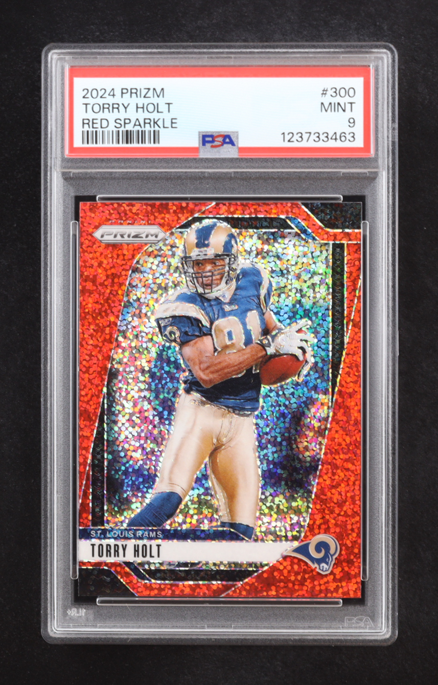 Torry Holt 2024 Panini Prizm Red Sparkle #300 (PSA 9) at PristineAuction.com Torry Holt 2024 Panini Prizm Red Sparkle #300 (PSA 9) at PristineAuction.com