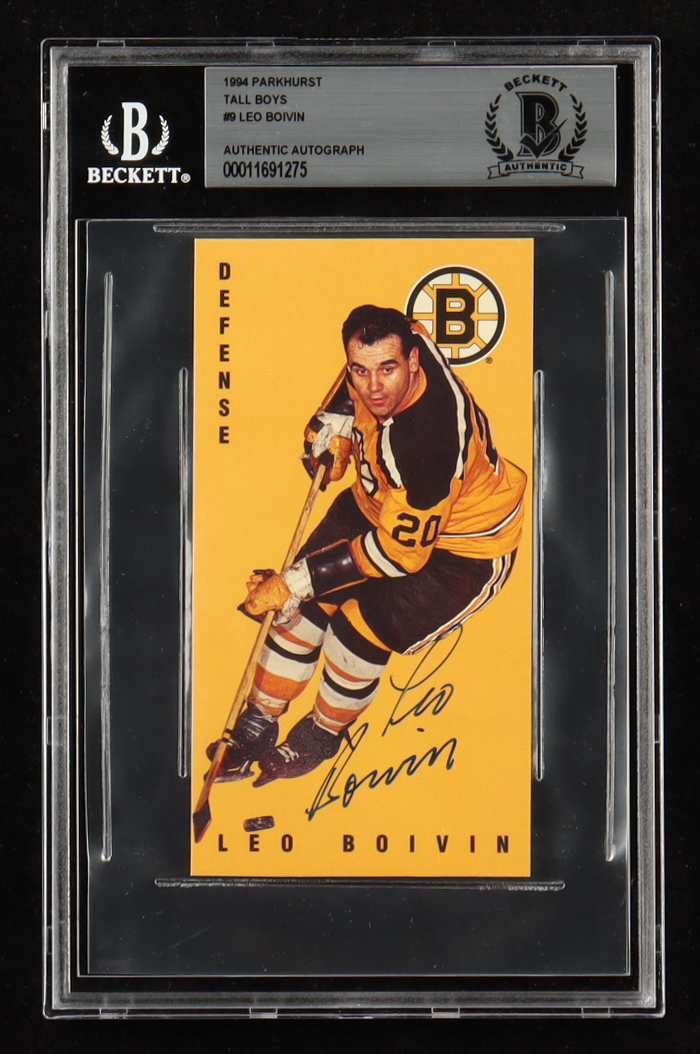 Leo Boivin Signed 1994 Parkhurst Tall Boys #9 (BGS) at PristineAuction.com Leo Boivin Signed 1994 Parkhurst Tall Boys #9 (BGS) at PristineAuction.com