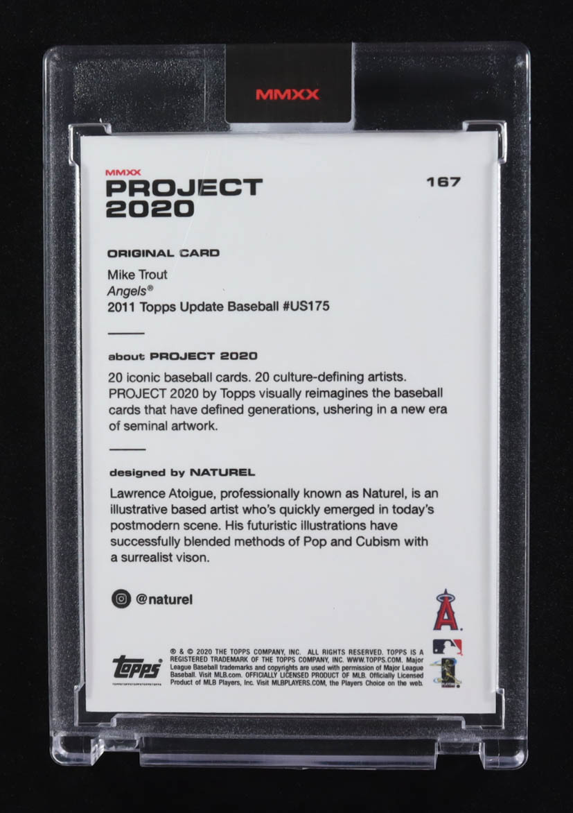 Mike Trout 2020 Topps Project 2020 #167 / Naturel at PristineAuction.com Mike Trout 2020 Topps Project 2020 #167 / Naturel at PristineAuction.com