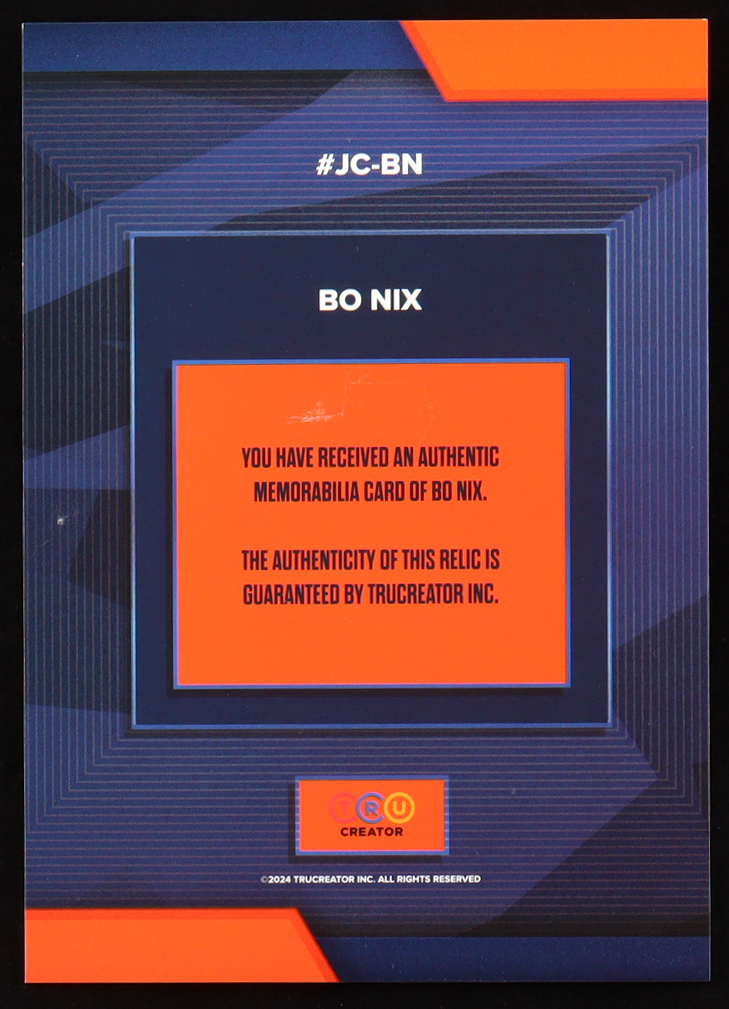 Bo Nix 2024 TruCreator Jumbo Cracked Ice #06 #JCBN RC at PristineAuction.com Bo Nix 2024 TruCreator Jumbo Cracked Ice #06 #JCBN RC at PristineAuction.com