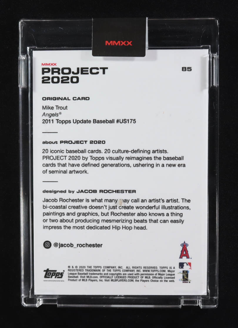 Mike Trout 2020 Topps Project 2020 #85 / Jacob Rochester at PristineAuction.com Mike Trout 2020 Topps Project 2020 #85 / Jacob Rochester at PristineAuction.com