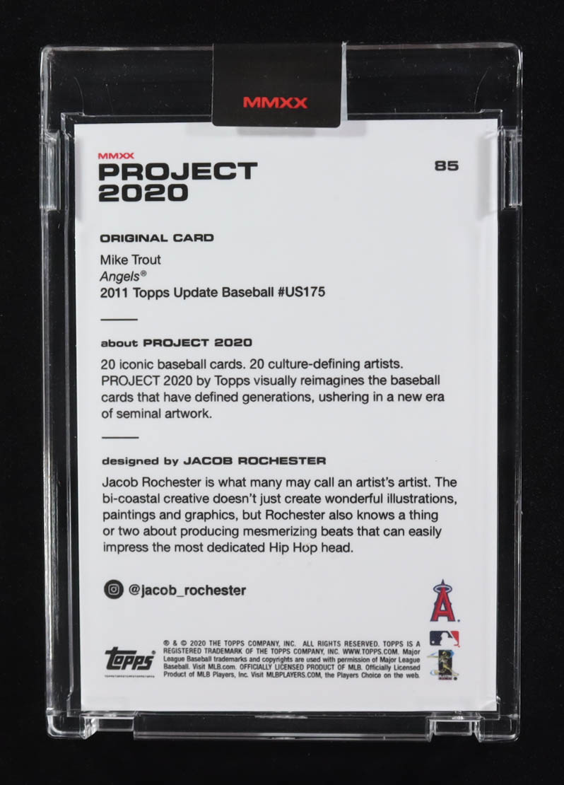 Mike Trout 2020 Topps Project 2020 #85 / Jacob Rochester at PristineAuction.com Mike Trout 2020 Topps Project 2020 #85 / Jacob Rochester at PristineAuction.com