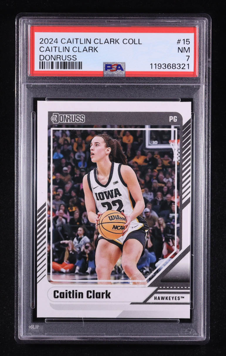 Caitlin Clark 2024 Panini Caitlin Clark Collection Donruss #15 RC (PSA 7) at PristineAuction.com Caitlin Clark 2024 Panini Caitlin Clark Collection Donruss #15 RC (PSA 7) at PristineAuction.com