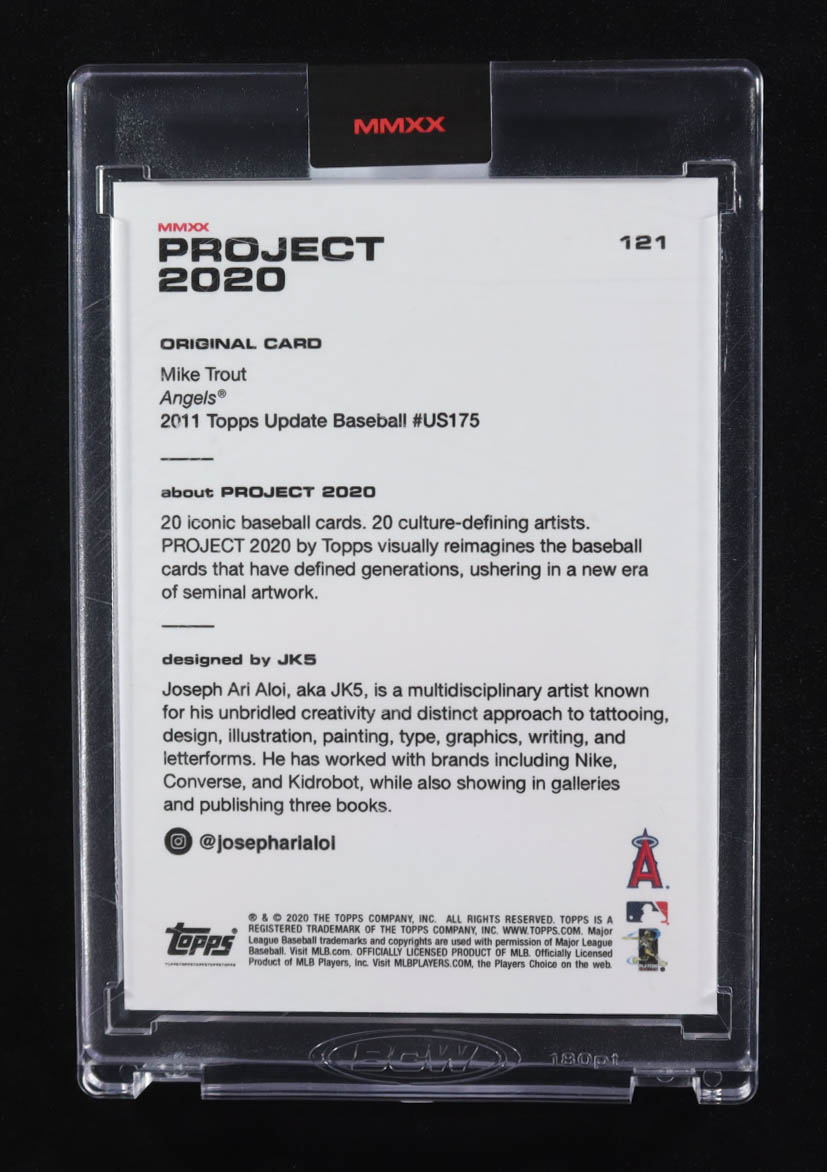 Mike Trout 2020 Topps Project 2020 #121 / JK5 at PristineAuction.com Mike Trout 2020 Topps Project 2020 #121 / JK5 at PristineAuction.com
