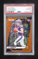 JJ McCarthy 2024 Panini Prizm Orange Disco #400 RC (PSA 10) at PristineAuction.com