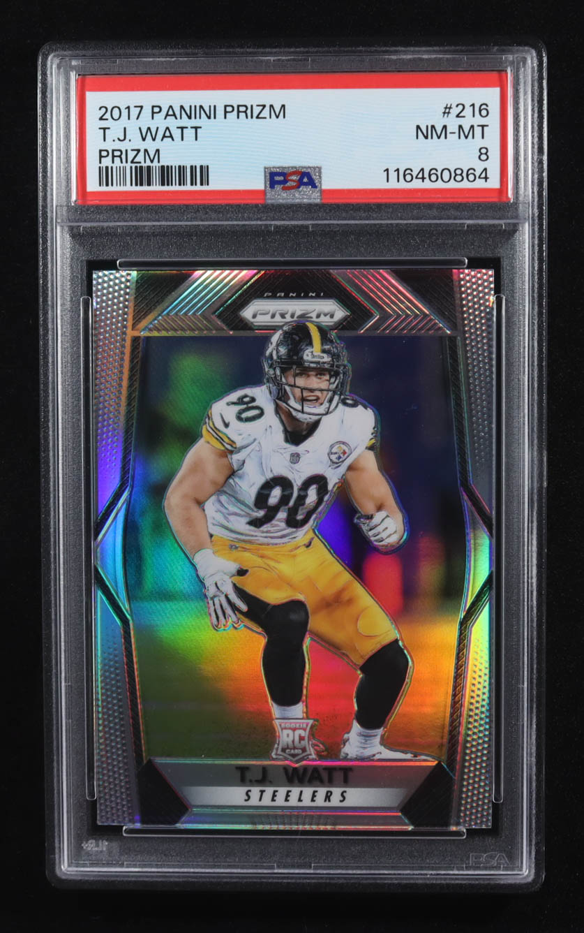 T.J. Watt 2017 Panini Prizm #216 RC (PSA 8) at PristineAuction.com T.J. Watt 2017 Panini Prizm #216 RC (PSA 8) at PristineAuction.com