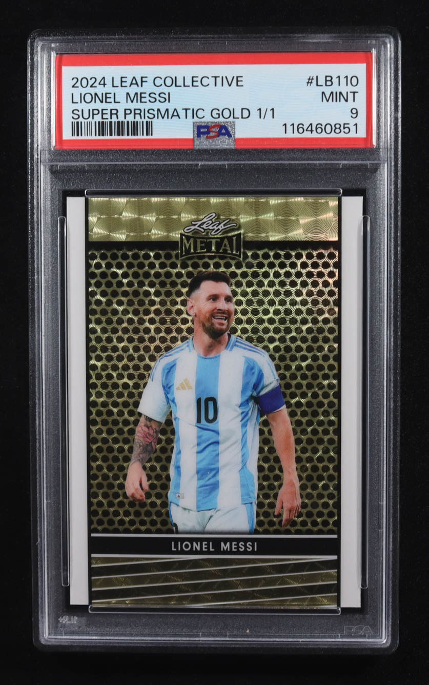 Lionel Messi 2024 Leaf Collective Leaf Super Prismatic Gold #LB110 #1/1 (PSA 9) at PristineAuction.com Lionel Messi 2024 Leaf Collective Leaf Super Prismatic Gold #LB110 #1/1 (PSA 9) at PristineAuction.com