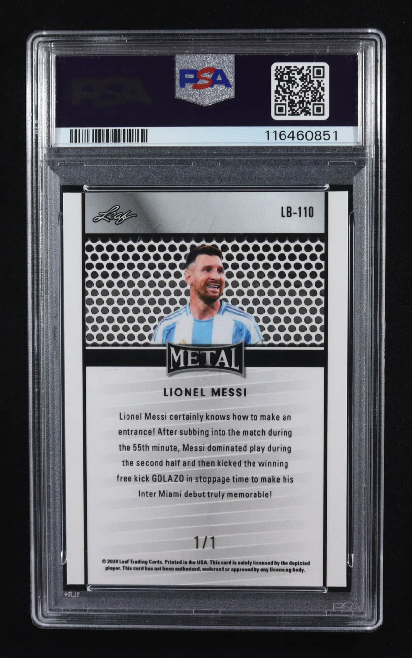 Lionel Messi 2024 Leaf Collective Leaf Super Prismatic Gold #LB110 #1/1 (PSA 9) at PristineAuction.com Lionel Messi 2024 Leaf Collective Leaf Super Prismatic Gold #LB110 #1/1 (PSA 9) at PristineAuction.com