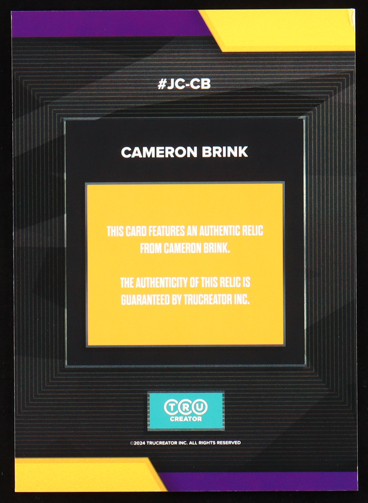 Cameron Brink 2024 TruSport Jumbo Trucreator Cracked Ice #21 #JC-CB JSY at PristineAuction.com Cameron Brink 2024 TruSport Jumbo Trucreator Cracked Ice #21 #JC-CB JSY at PristineAuction.com