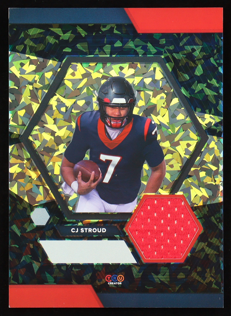 C.J. Stroud 2024 TruSport Jumbo Trucreator Cracked Ice #9 #JC-CS JSY at PristineAuction.com C.J. Stroud 2024 TruSport Jumbo Trucreator Cracked Ice #9 #JC-CS JSY at PristineAuction.com