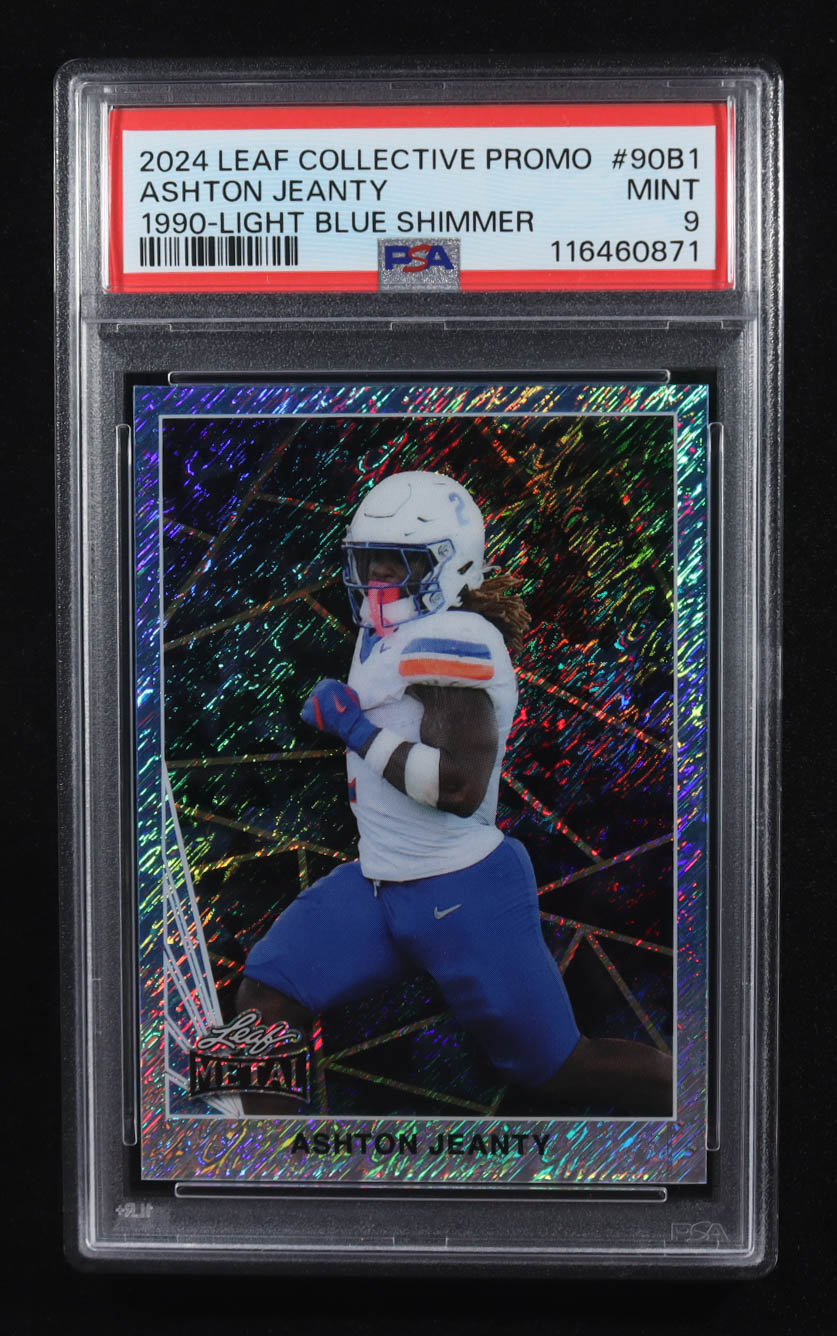 Ashton Jeanty 2024 Leaf Collective Promo '90 Leaf Shimmer Light Blue #90B1 RC (PSA 9) at PristineAuction.com Ashton Jeanty 2024 Leaf Collective Promo '90 Leaf Shimmer Light Blue #90B1 RC (PSA 9) at PristineAuction.com