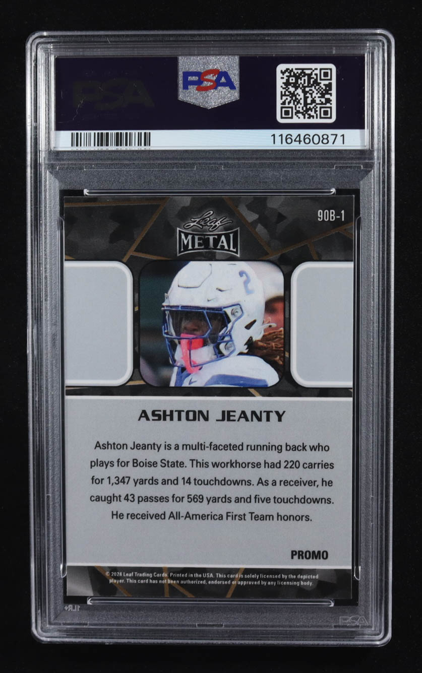 Ashton Jeanty 2024 Leaf Collective Promo '90 Leaf Shimmer Light Blue #90B1 RC (PSA 9) at PristineAuction.com Ashton Jeanty 2024 Leaf Collective Promo '90 Leaf Shimmer Light Blue #90B1 RC (PSA 9) at PristineAuction.com