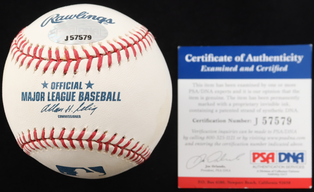 Randy Johnson Signed OML Baseball with Display Case (PSA) at PristineAuction.com Randy Johnson Signed OML Baseball with Display Case (PSA) at PristineAuction.com