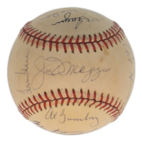ONL Baseball Signed by (11) with Dom DiMaggio, Joe DiMaggio, Vince DiMaggio, Vic Rashci (JSA) at PristineAuction.com