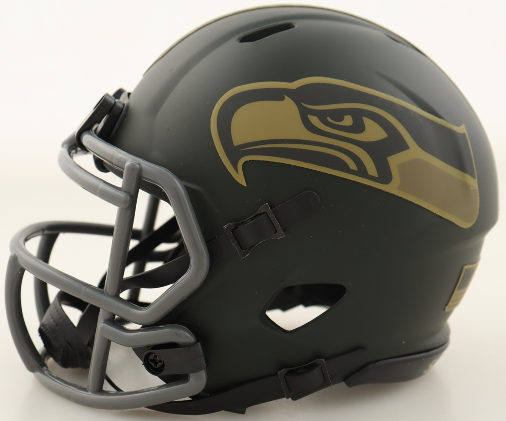Brian Bosworth Signed Seahawks Salute to Service Alternate Speed Mini Helmet (Beckett) at PristineAuction.com Brian Bosworth Signed Seahawks Salute to Service Alternate Speed Mini Helmet (Beckett) at PristineAuction.com